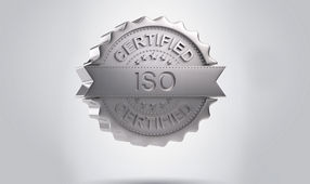Iso certified stamp in 3d 