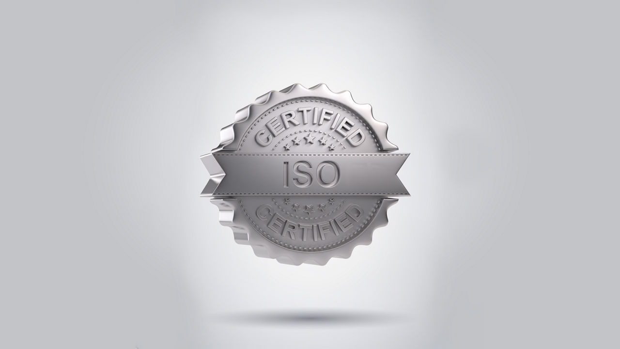 Iso certified stamp in 3d