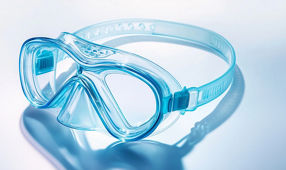 silicone diving mask and snorkel set is displayed on a bright white background highlighting the gears sleek design and suitability for underwater exploration.