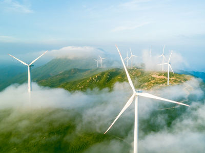 Wind power generation on the mountain