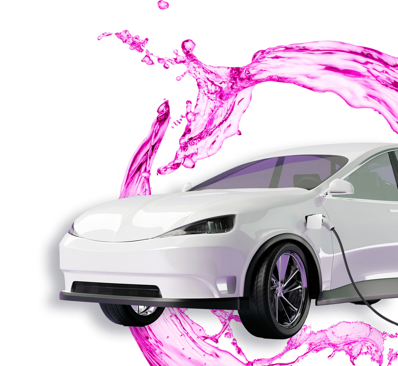 E-mobility, electric car charging battery. 3d rendering