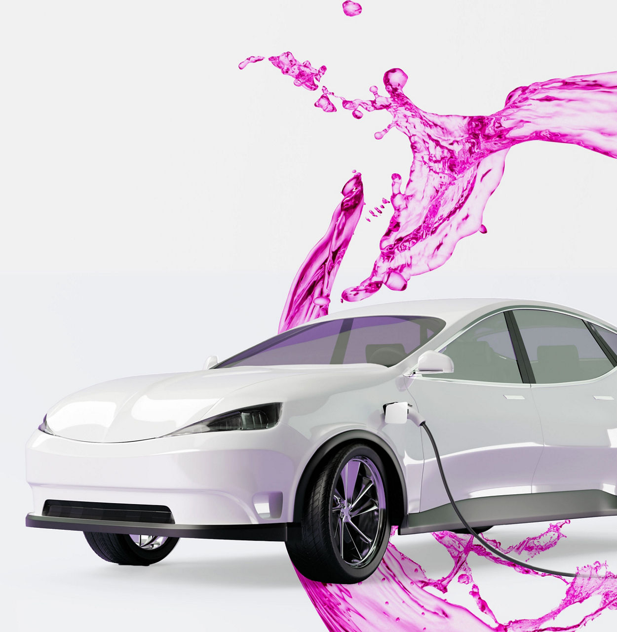 E-mobility, electric car charging battery. 3d rendering