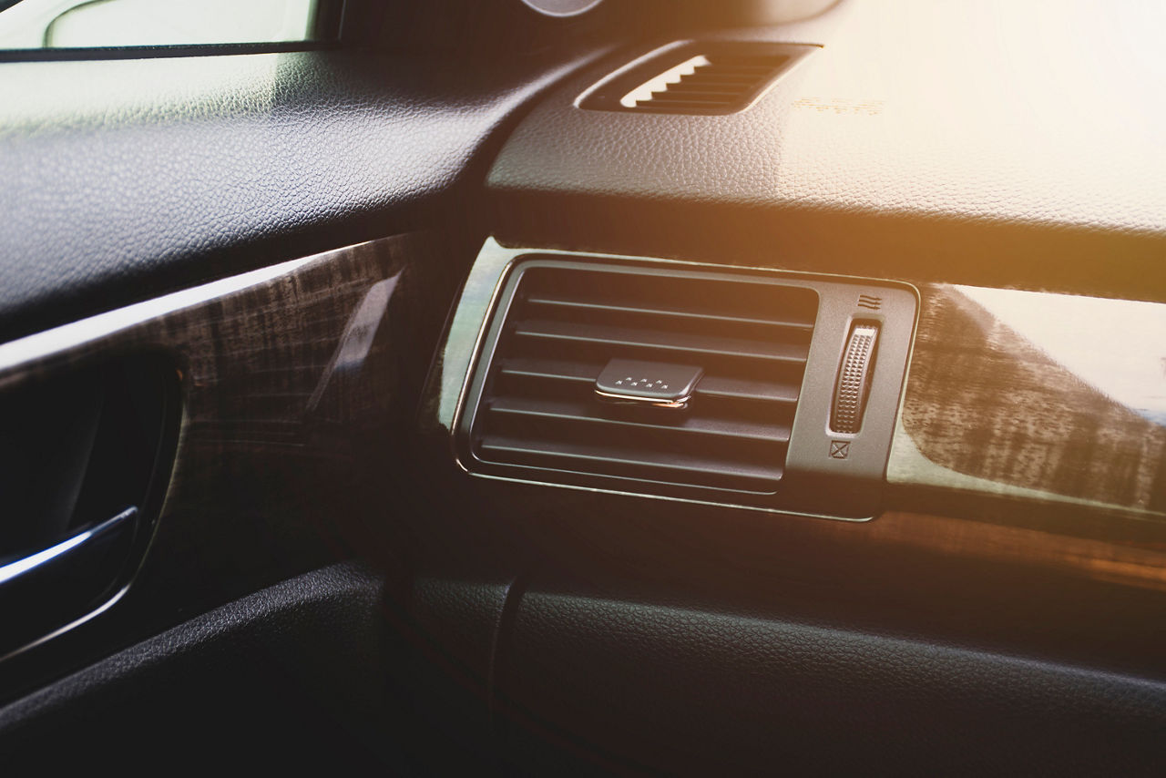 Air condition vent  for adjust airflow in a passenger room of car with a square shape, automotive part concept.