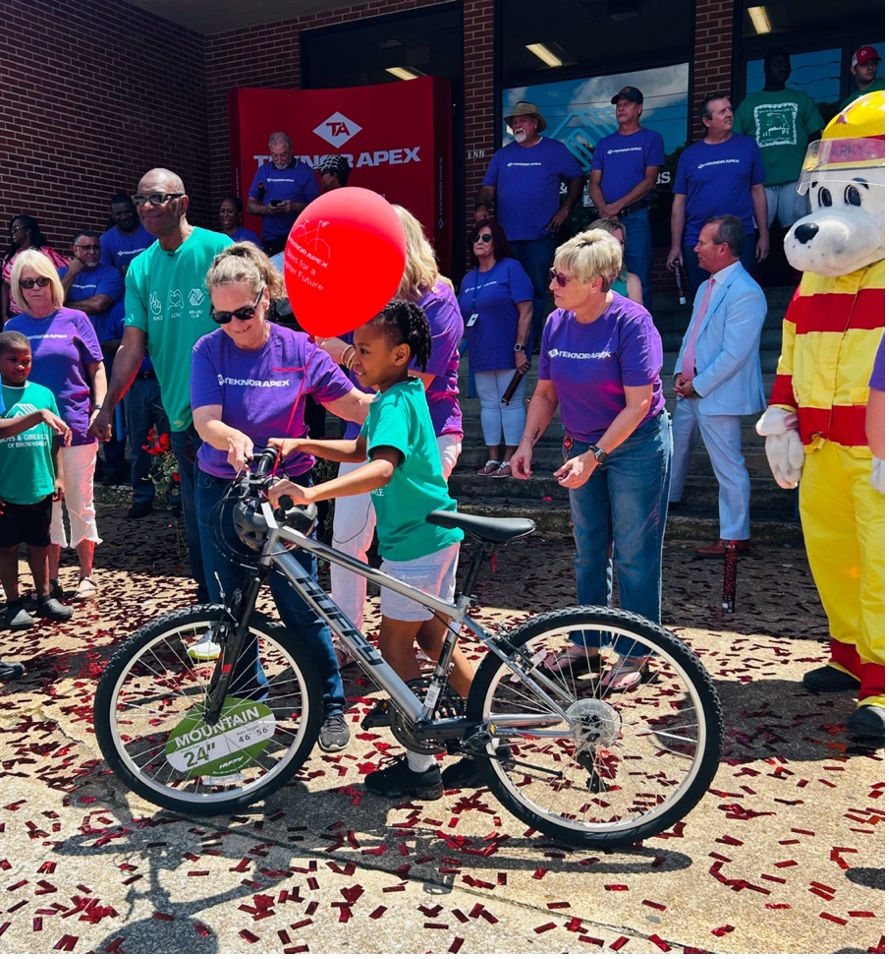 Photo caption: Bike Donation in Brownsville, Tennessee, at the Boys and Girls Club Haywood County.