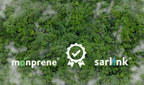 Certified Sustainable with Monprene and Sarlink logo