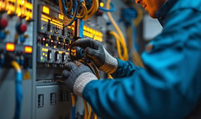 Thorough testing and upkeep of electrical safety required by qualified technicians space, Generative AI.