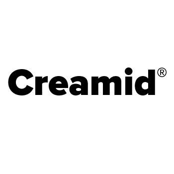 A registered trademarked logo with the words Creamid in black