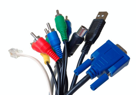 A bunch of various computer cables