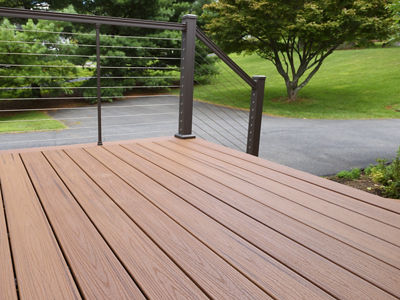 Composite Wood Deck with Metal Railing