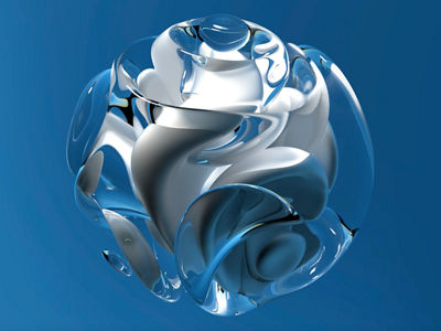 Abstraktes klares flüssiges Material in einem Zylinder