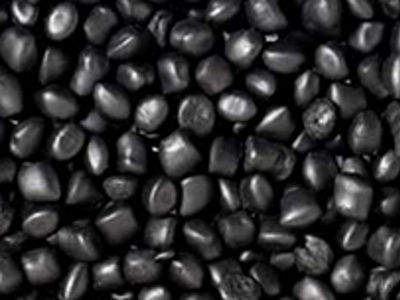 close up of black thermoplastic elastomer vulcanizates pellets