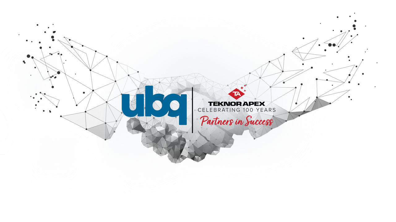 UBQ and Teknor Apex partner in success with a handshake image