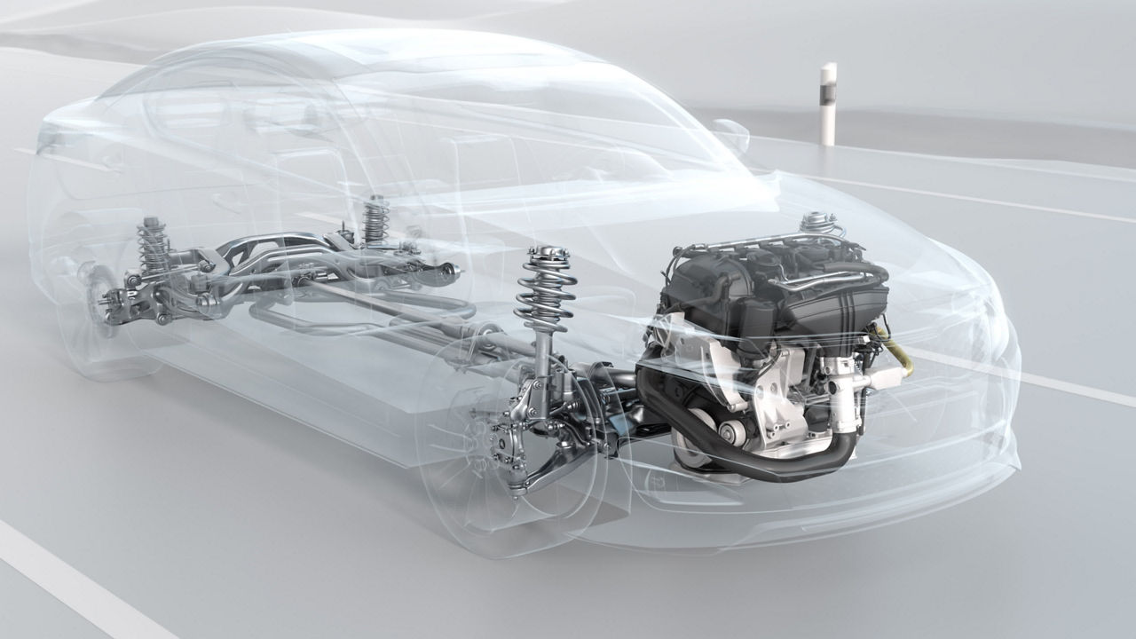 Überblick über die Struktur von Stadtautos während der Fahrt. 3D-Illustration