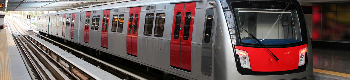 Turkish Metro train at the Ankara subway station